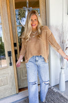 Laura Mineral Washed Knit Sweater Top - Be You Boutique