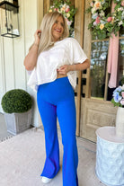 Nicolas Ribbed V High Waist Flare Leggings - Be You Boutique