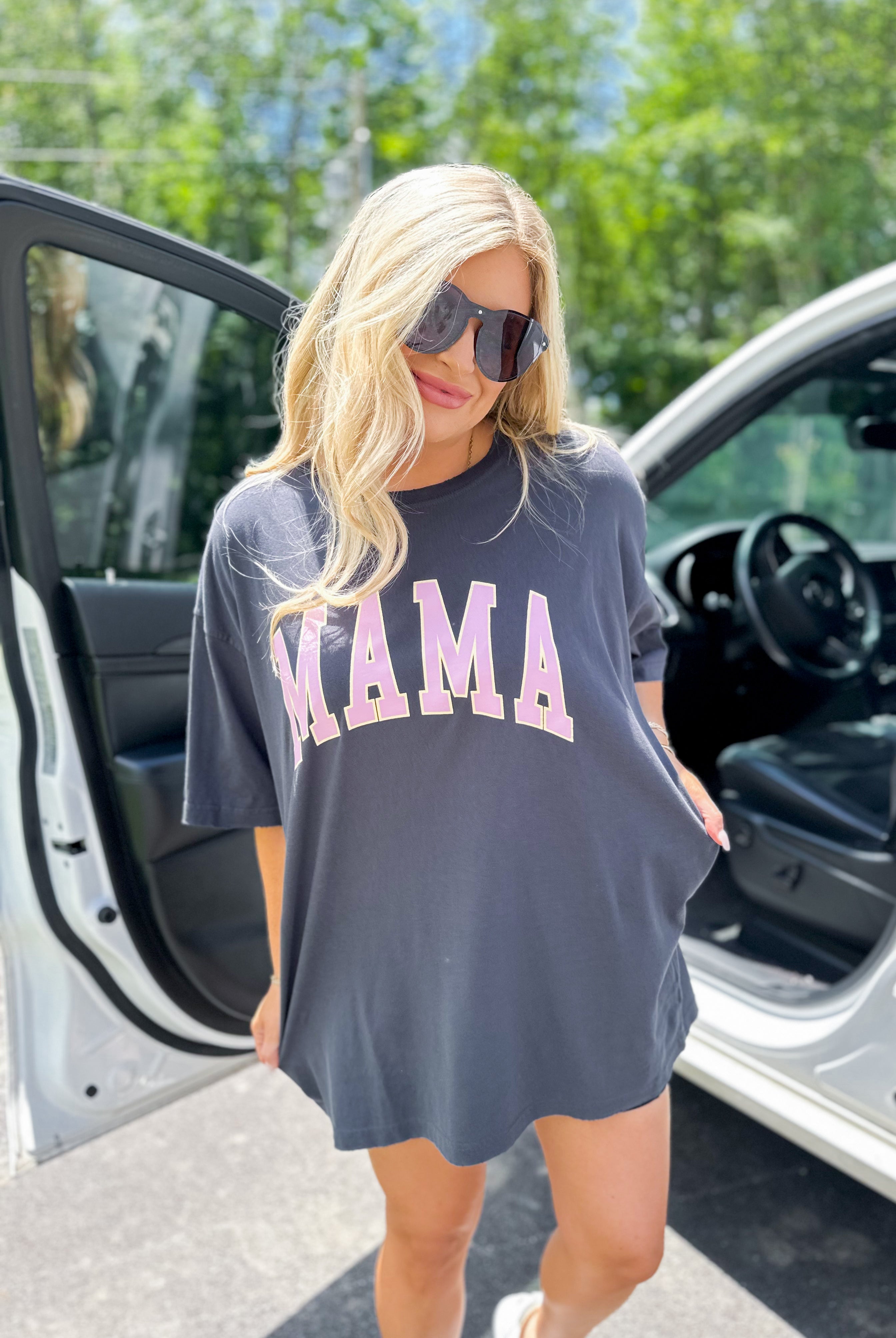 MAMA Oversized&nbsp;Short Sleeve Graphic Tee - Be You Boutique