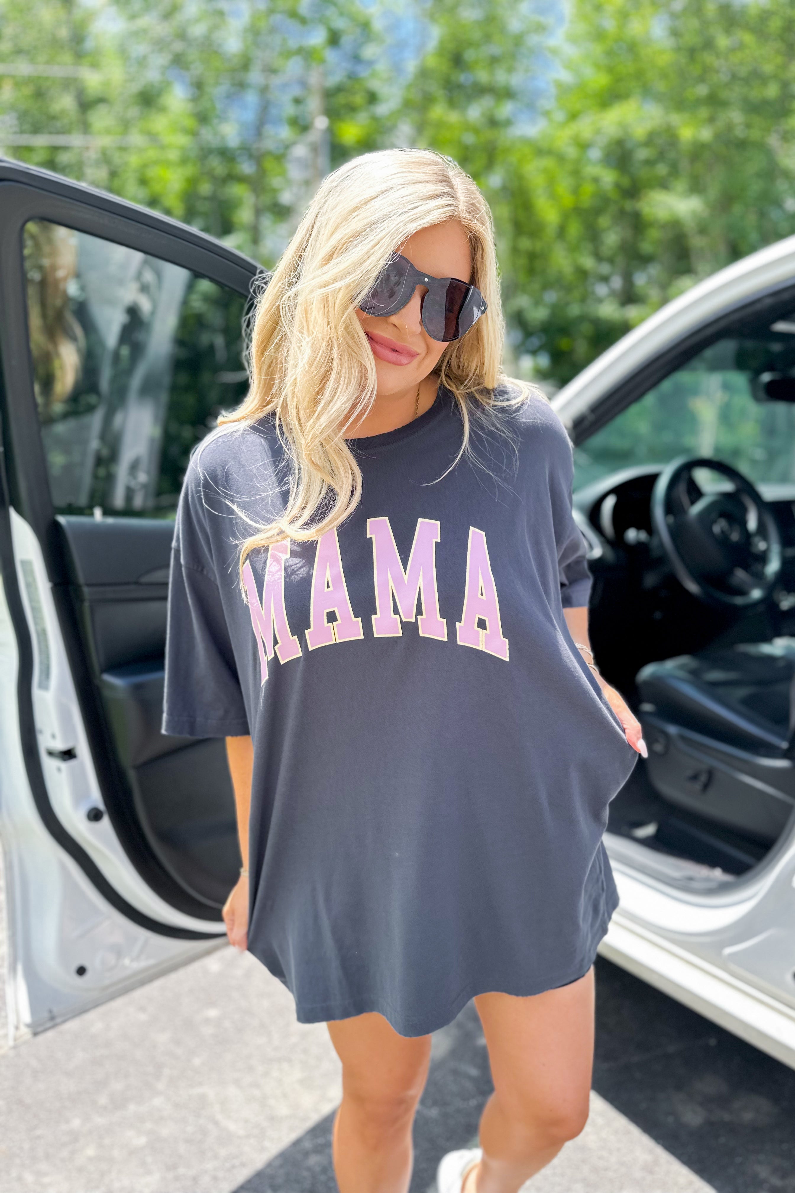 MAMA Oversized&nbsp;Short Sleeve Graphic Tee - Be You Boutique