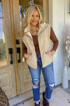 Dennis Zip Up High Collar Sleeveless Quilted Vest - Be You Boutique