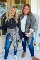 Clarence Mineral Washed Plaid Long Sleeve Shirt - Be You Boutique