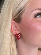 Treasure Jewels Red Multi Heart Earrings - Be You Boutique