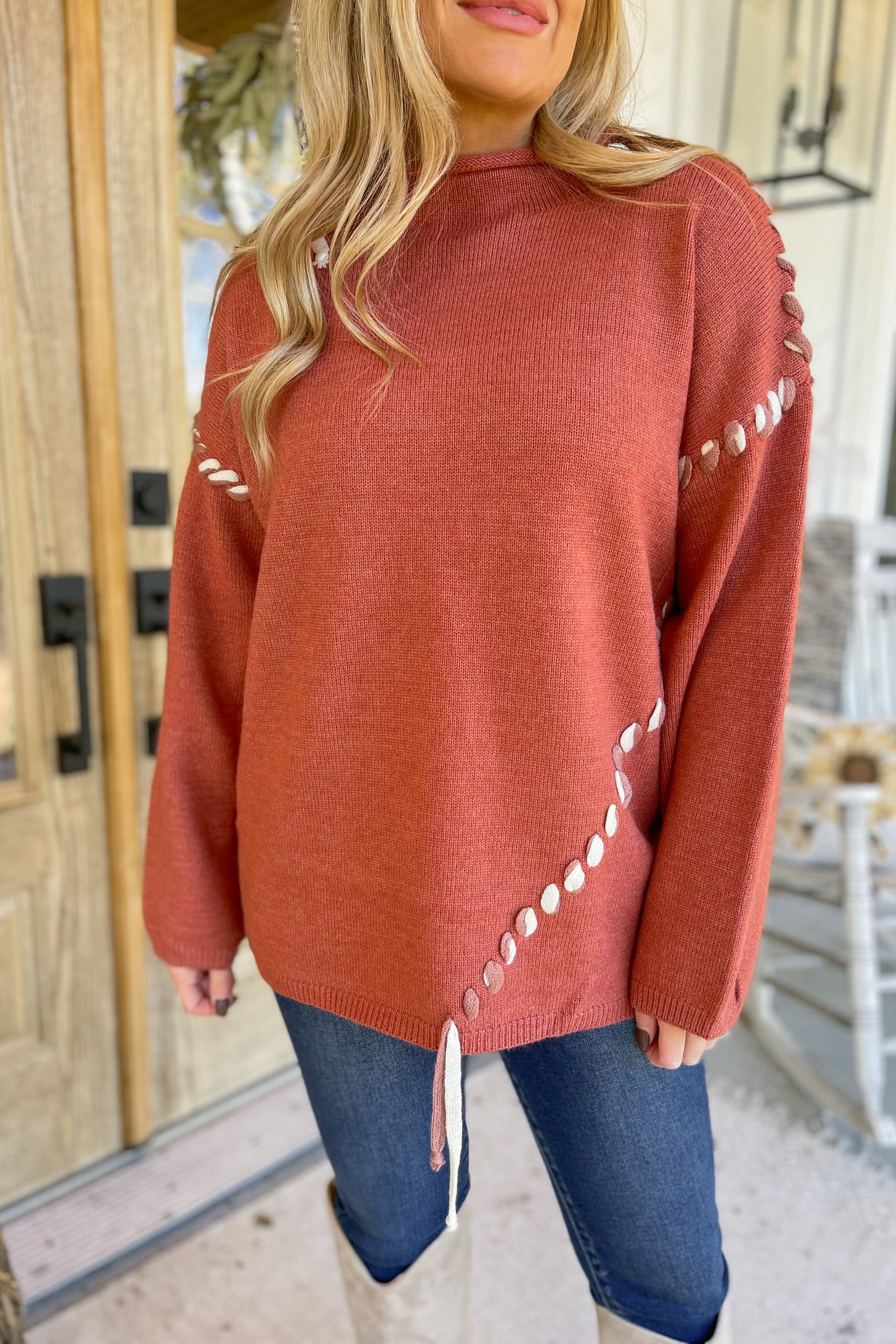 Jenna Long Sleeve Mock Neck Sweater - Be You Boutique