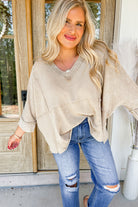 Gabriel Mineral Washed Thermal V Neck Knit Top - Be You Boutique