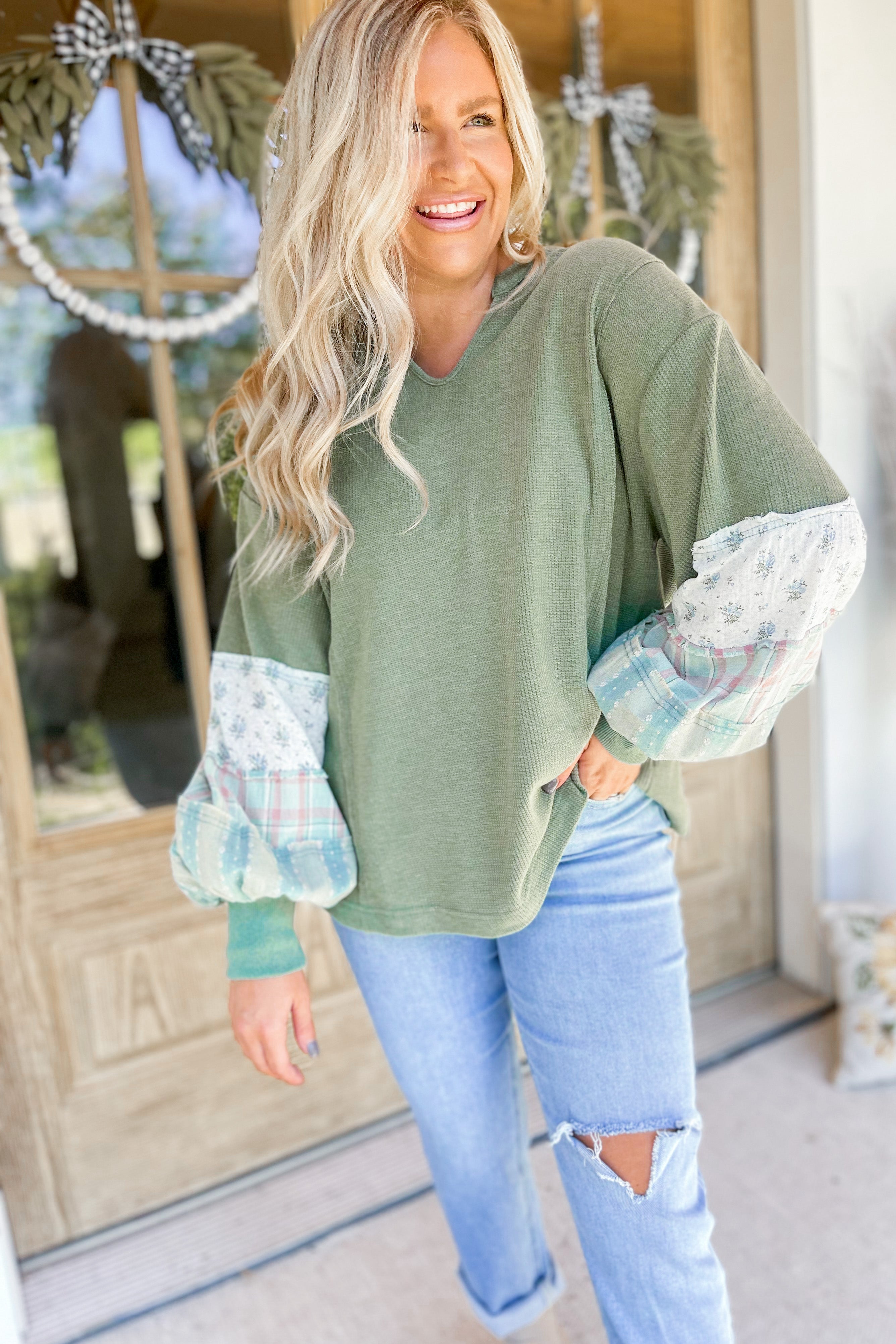 Asher Long Sleeve Thermal Mineral Wash Knit Pullover - Be You Boutique