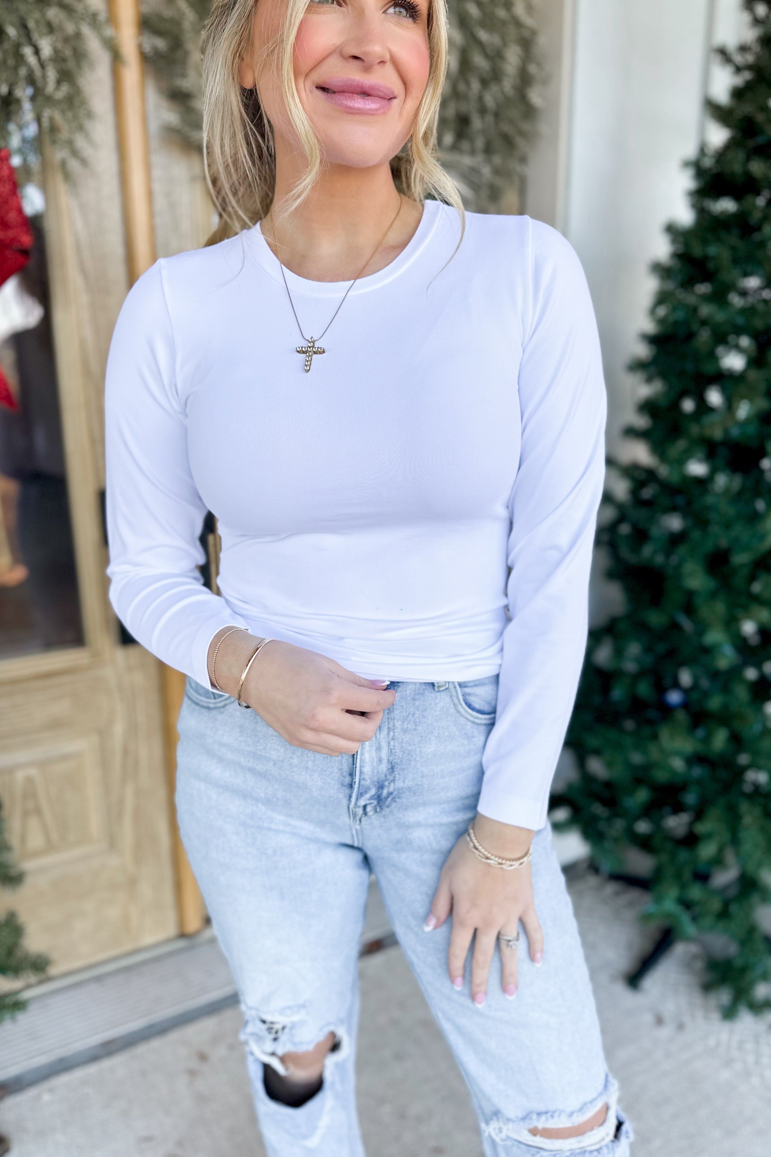 Katelyn Seamless Basic Round Neck Long Sleeve Top - Be You Boutique