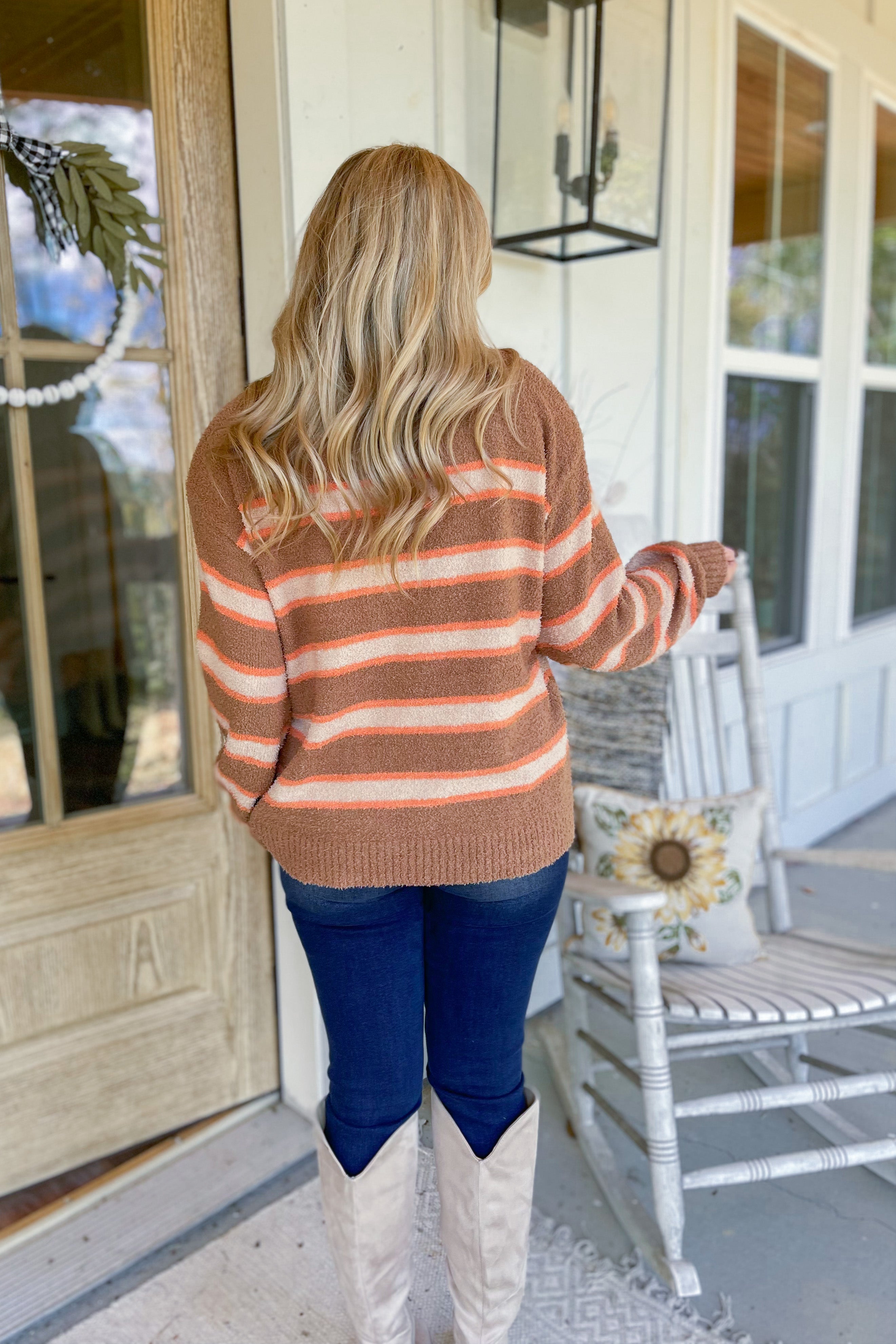 Hester Stripe Knit Long Sleeve Pullover Sweater - Be You Boutique