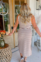 Willia Striped Ribbed Sleeveless Midi Dress - Be You Boutique