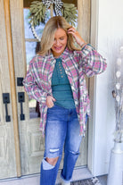 Marissa Crinkled Plaid Button Down Long Sleeve Shirt Top - Be You Boutique