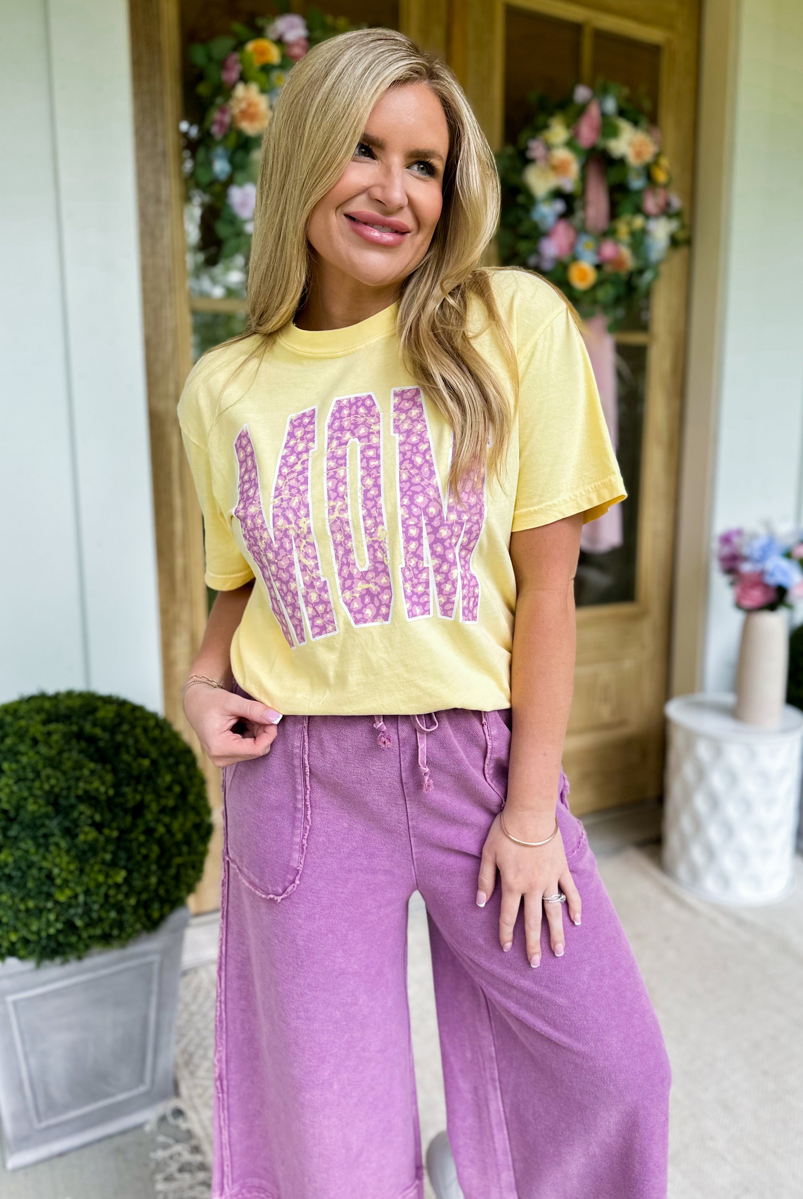 Sunshine Yellow MOM Short Sleeve Graphic Tee - Be You Boutique