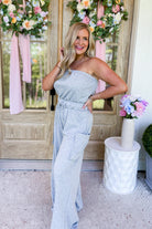 Orion Drawstring Off Shoulder Strapless Jumpsuit - Be You Boutique