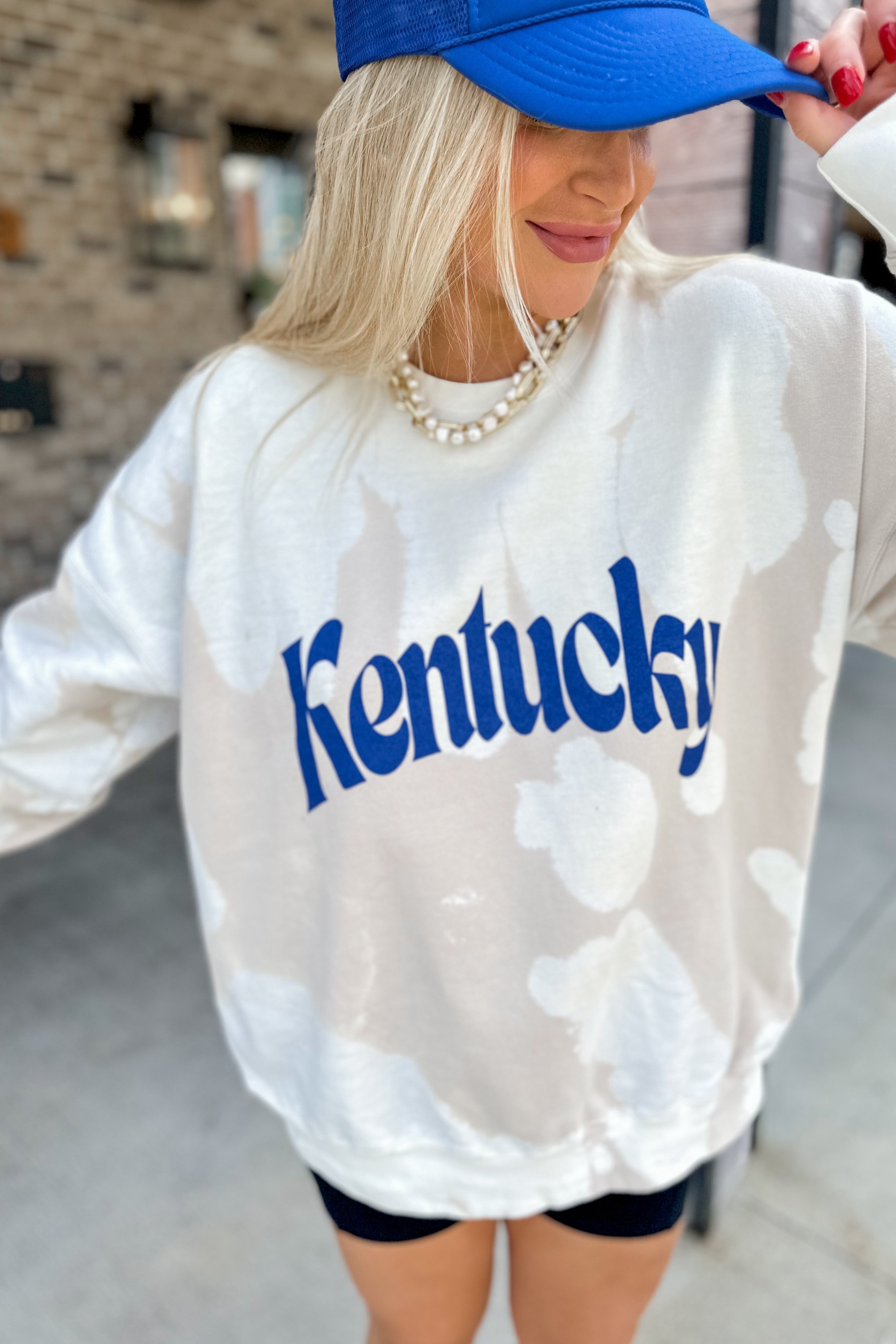 KENTUCKY Bleached Bomba Long Sleeve Graphic Sweatshirt - Be You Boutique