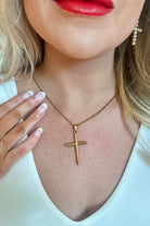 Lizzie Large Gold Cross Necklace - Be You Boutique