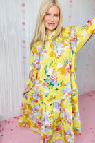 Deanna Floral Print Bubble Sleeve Tiered Maxi Dress - Be You Boutique