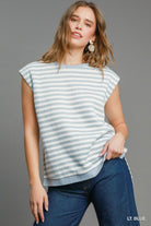 Amy Round Neck Striped Sleeveless Top - Be You Boutique