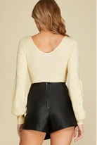 Chrissy Pearl Beaded Long Sleeve Sweater Bodysuit (4 colors) - Be You Boutique