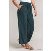 George Linen Blend Elastic Waistband Pant Bottoms - Be You Boutique