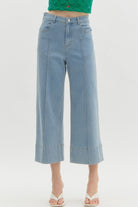 Sammie Wide Leg Cuff Ankle Jean - Be You Boutique