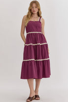 Dorothea Square Neck Tiered Midi Dress - Be You Boutique