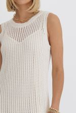 Emerye Sleeveless Round Neck Knit Split Hem Midi Dress - Be You Boutique