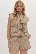 Valerie Floral Print Quilted Vest - Be You Boutique