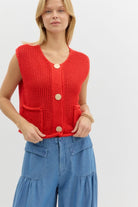 Alice Chunky Knit Sweater Vest Top - Be You Boutique