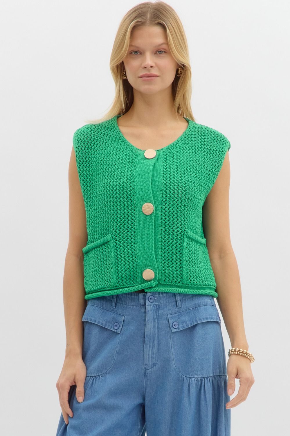 Alice Chunky Knit Sweater Vest Top - Be You Boutique