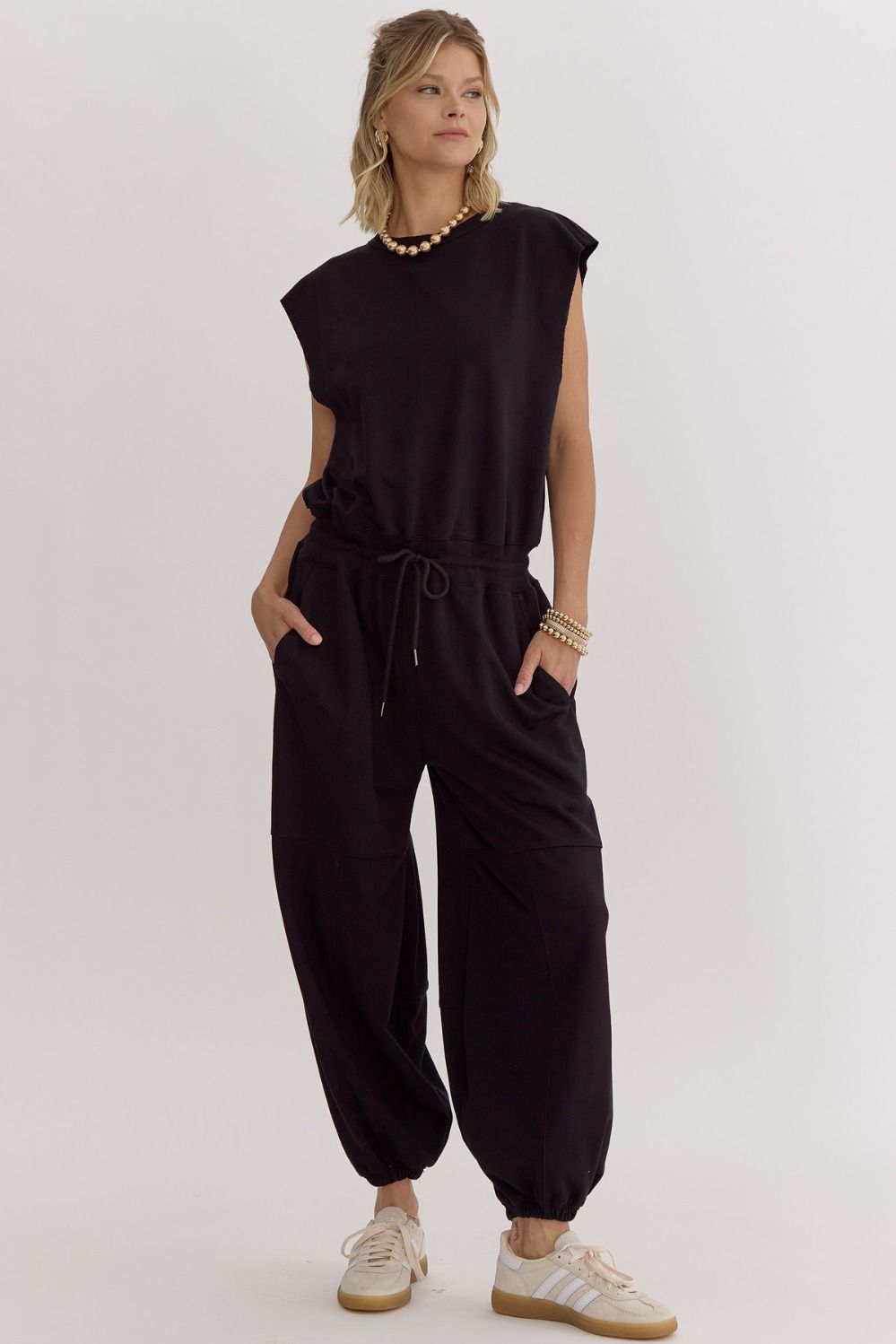 Jay Round Neck Sleeveless Jumpsuit - Be You Boutique