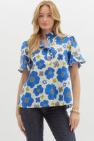 Sydney Floral Ruffle Sleeve Top - Be You Boutique