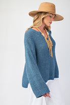 Candy Long Sleeve V Neck Knit Sweater Tunic - Be You Boutique