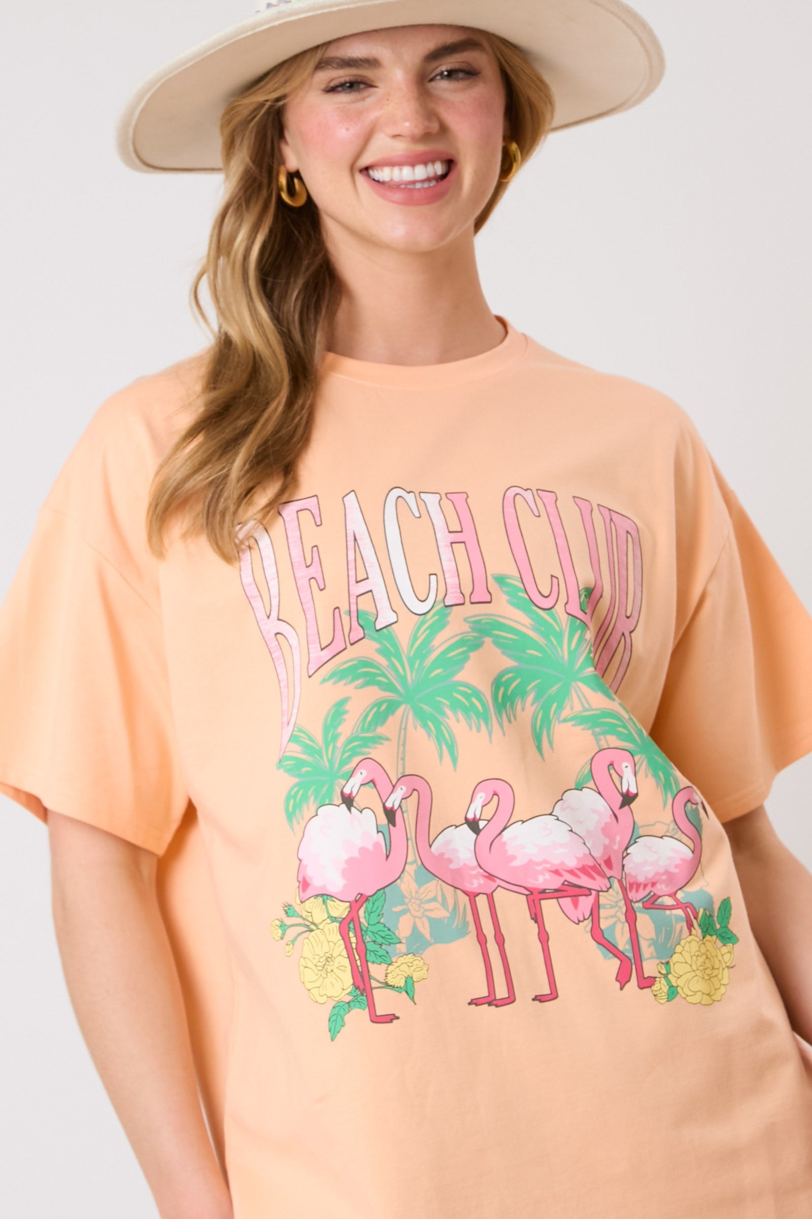 Beach Club Short Sleeve Graphic Tee Top - Be You Boutique