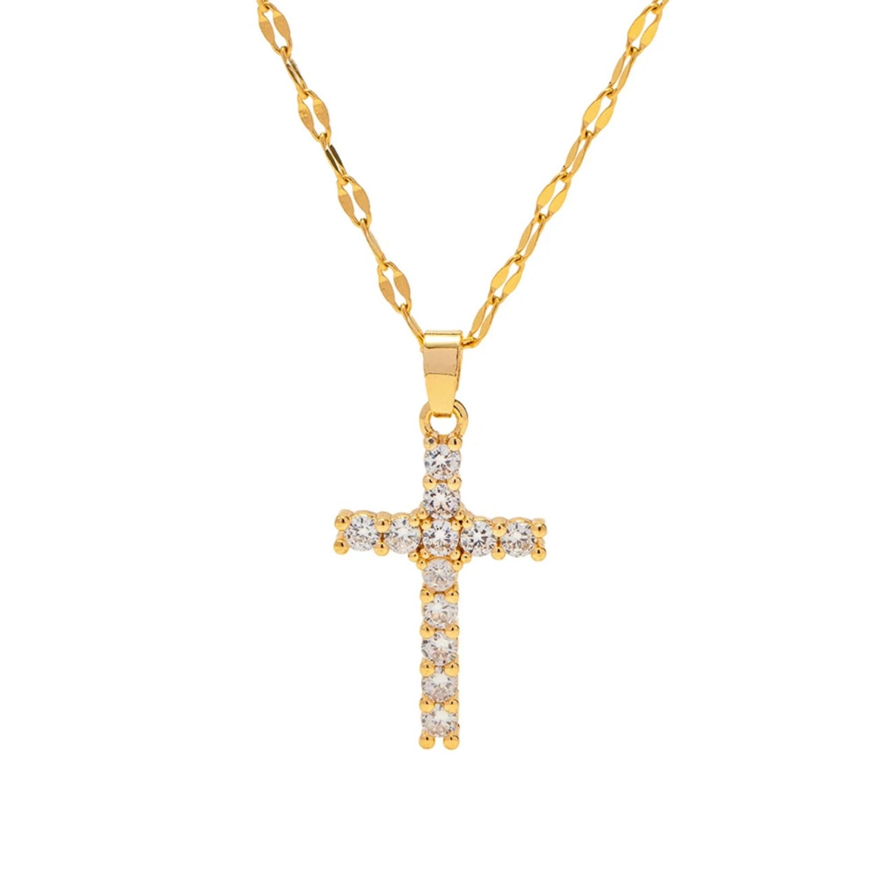 Sandy Sparkle Cross Necklace - Be You Boutique