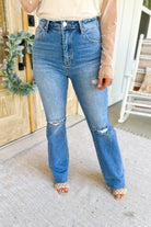 Risen Theo High Rise Distressed Flare Jeans - Be You Boutique