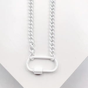 Treasure Jewels White Enamel Clip Necklace - Be You Boutique