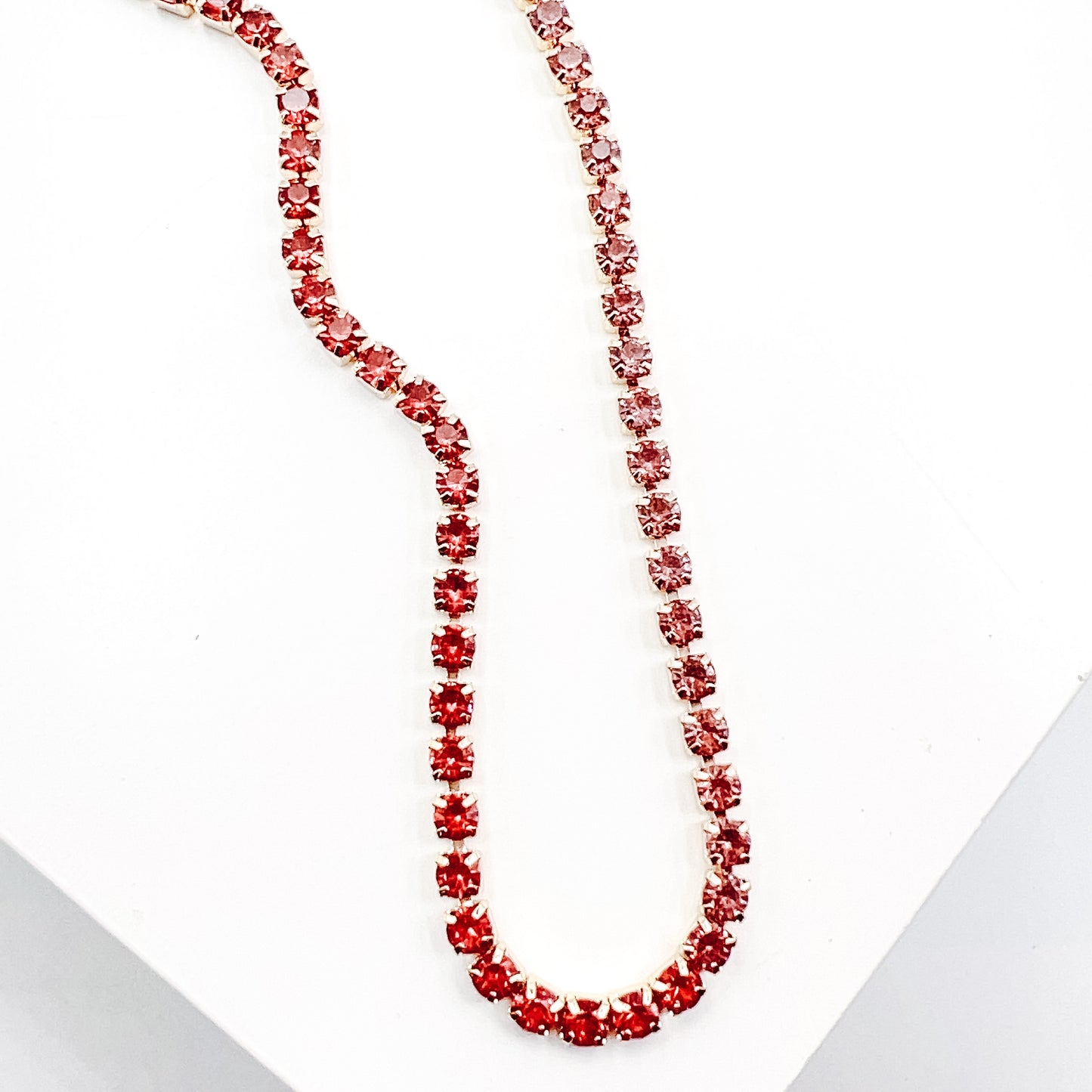 Treasure Jewels Ombre' Red/ Pink Necklace - Be You Boutique