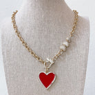 Treasure Jewels Red Triple Heart Crystal Necklace - Be You Boutique