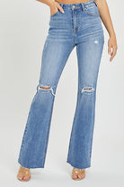 Risen Theo High Rise Distressed Flare Jeans - Be You Boutique