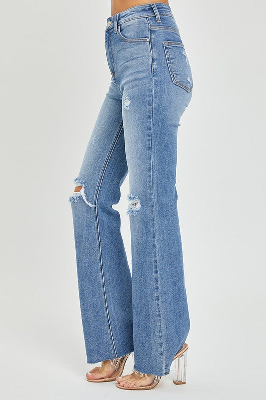 Risen Theo High Rise Distressed Flare Jeans - Be You Boutique