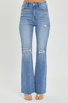 Risen Theo High Rise Distressed Flare Jeans - Be You Boutique