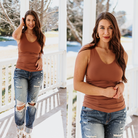 Cathy Basic Reversible Seamless Tank ~ Mocha - ShopBeYouBoutique